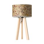 Tischlampe LIGNA mit Holzfuß Tischlampe mit Holzfuß in Zirbe und Lampenschirm Almwiese - LIGNA von LeuchtNatur