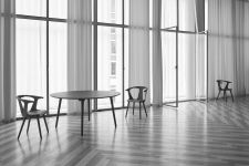 Massivholztisch in runder Form im dänischen Design aus Holz mit 120cm Durchmesser - IN BETWEEN SK4 von &tradition