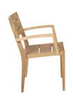 Seitenansicht von Stapelstuhl aus Teak für Garten und Terrasse - GRACE von Traditional Teak
