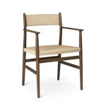 Armlehnstuhl ARV CHAIR aus Holz in Eiche geräuchert von Brdr. Krüger mit Sitzfläche und Rückenlehne aus Papierkordeln Armlehnstuhl aus Holz in Eiche geräuchert mit Geflecht - ARV CHAIR von Brdr. Krüger