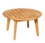 Großer Teakholz Beistelltisch DIANA mit runder Tischplatte Coffee Table DIANA von Traditional Teak - Teakholz Beistelltisch groß