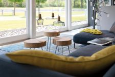 dreizehngrad INDUSTRIAL Cluster Pendelleuchte aus Glas und Eichenholz