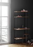 Modulares Regal SHELVING SYSTEM für ein modernes Home Office mit praktischen Ablagen und einer Schreibtischplatte aus Holz Regal für das Home Office aus Metall und Holz - SHELVING SYSTEM von Moebe