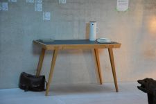 Schreibtisch modern mit Schublade aus Holz und Linoleum - DESK von Jan Kurtz