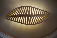 Design Pendelleuchte NAVICULA von unten Design Pendelleuchte für Esstisch von unten - NAVICULA von David Trubridge