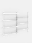 Wandregalsystem aus Holz und Metall in weiß - WALL SHELVING von MOEBE