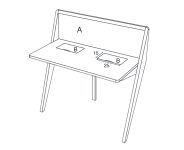 Schreibtisch als technische Zeichnung von Drugeot Manufacture - COMPAS