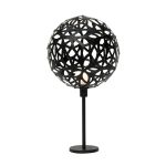 Design Nachttischlampe FLORAL von David Trubridge in Bambus schwarz Design Nachttischlampe aus Bambus in schwarz - FLORAL von David Trubridge