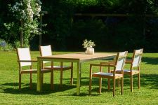 NOAH von Traditional Teak - moderner Gartentisch aus Teak und Edelstahl