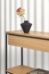 Die praktische Schublade des Konsolentisches SKINNY XL von take me HOME bietet ausreichend viel Platz, um persönliche Gegenstände sicher aufzubewahren Detail Designer Konsolentisch mit Schublade - SKINNY XL Oak von take me HOME