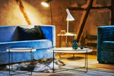 Runde Couchtische CLOCK aus Metall und Holz von Jan Kurtz Runde Couchtische aus Metall und Holz CLOCK von Jan Kurtz