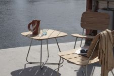 Lounge Tisch für Garten aus Edelstahl und Teak - LILIUM LOUNGE TABLE von Skagerak