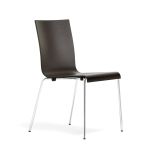 Moderner Design Stapelstuhl KUADRA 1331 aus Holz und Stahl von Pedrali in Eiche gebeizt (Wenge)  KUADRA 1331 von Pedrali - Design Stapelstuhl aus Holz und Stahl