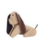 Kleiner Hund MY DOG aus Holz und Leder von Andersen Furniture - Größe S (7,5 x 9,4 x 4,5 cm)  Kleiner Hund aus Holz in Eiche - MY DOG von Andersen Furniture