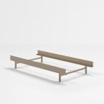 90 cm Bett aus pulverbeschichteten Stahl in Sand - BED von MOEBE