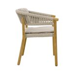 Gartenstuhl aus Teak mit Geflecht in Linen - MARCELLA DINING CHAIR von Traditional Teak