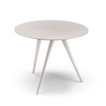 runder Designer Beistelltisch aus Holz in Esche weiß - TURN HIGH von maigrau