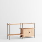 modulares Aufbewahrungssystem in Eiche / Grau - SHELVING SYSTEM STANDARD CABINET von MOEBE