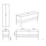 Technische Zeichnung von A LINE STORAGE BENCH 111 von FORM & REFINE