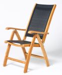 Gartenstuhl & Lehnstuhl KATE von Traditional TEAK - Abbildung mit schwarzem Bezug Gartenstuhl & Lehnstuhl KATE von Traditional TEAK - Abbildung mit schwarzem Bezug