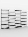 Wandregalsystem aus Holz und Metall in schwarz - WALL SHELVING von MOEBE
