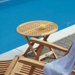 Klappbarer runder Beistelltisch LILLY von Traditional Teak  klappbarer runder Beistelltisch LILLY von Traditional Teak