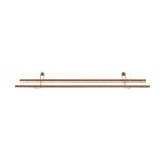 Vorderansicht vom hängenden Schuhregal SHOE RACK von We Do Wood in Eiche geölt mit Halterung aus Messing Schuhregal hängend aus Holz in Eiche geölt und Messing - SHOE RACK von We Do Wood