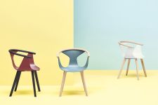 Design Armlehnstuhl FOX 3725 mit Holzgestell von Pedrali für modern eingerichtete Esszimmer Design Armlehnstuhl für Esszimmer mit Holzgestell - FOX 3725 von Pedrali