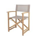 Moderner Regiestuhl für den Garten mit Bezug in taupe URBAN von Jan Kurtz