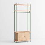 Regalsystem als Garderobe in Eiche geölt / Grün - SHELVING SYSTEM HALLWAY SINGLE von MOEBE
