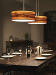 Esstisch Hängelampe in Europäischer Nussbaum DISCUS von LeuchtNatur