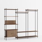 Regalsystem als Garderobe in Eiche geräuchert / Schwarz - SHELVING SYSTEM HALLWAY WIDE von MOEBE