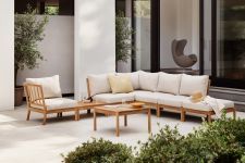 Outdoor Loungetisch aus Holz Tradition Lounge Table High 40 von Skagerak byFritz Hansen