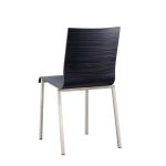 Rückansicht des modernen Bürostuhls KUADRA 1321 von Pedrali in Eiche gebeizt (Wenge) Bürostuhl aus Holz von Pedrali - KUADRA 1321