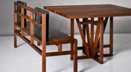 schlichte Holzbank mit Lehne SENA von vitamin design