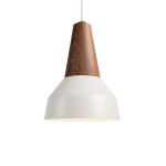 Design Pendelleuchte EIKON BASIC von Schneid in der Holzart Walnuss mit weißem Lampenschirm Design Pendelleuchte Walnuss Weiß - EIKON BASIC von Schneid