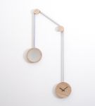 Elegante Holzuhr PENDULE mit Spiegel aus Holz zur Wanddekoration Pendeluhr mit Spiegel aus Holz - PENDULE von Drugeot Manufacture