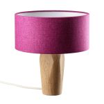 Tischleuchte Holzfuß aus Eiche in Baumwollfilz pink PURA von LeuchtNatur