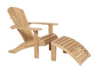 Adirondack Gartensessel mit Fußhocker aus Holz - SIENNA BEACH MOSAIC von Traditional Teak