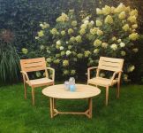 Klare Linien, nachhaltige Materialien und eine hochwertige Verarbeitung kennzeichnen den Garten Loungetisch MANON ELIPSE von Traditional Teak ovaler Garten Loungetisch aus Teakholz - MANON ELIPSE von Traditional Teak