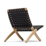Loungesessel aus Eichenholz, geölt mit Gurtband in schwarz - Der MG501 Cuba Chair von Carl Hansen and Son