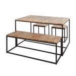 Gartenmöbel-Set aus Holz und Metall in schwarz - ALOIS von Jan Kurtz 