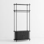 Regalsystem als Garderobe in Eiche schwarz / Schwarz - SHELVING SYSTEM HALLWAY SINGLE von MOEBE