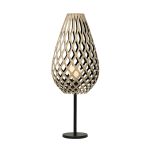 Designer Nachttischlampe aus Bambus in natur / schwarz - KOURA von David Trubridge