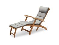 Garten Liegestuhl aus Teak mit Auflage in Grau - STEAMER DECK CHAIR von Skagerak