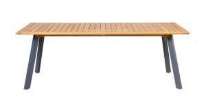 Gartentisch LUNA aus hochwertigem Teakholz von Traditional Teak mit Tischbeinen aus anthrazitfarbenem Aluminium Gartentisch aus Teakholz und Alu - LUNA von Traditional Teak