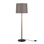 Stehlampe mit Schirm aus Filz in bronzegrau in Eiche natur - MIYU 140 von maigrau