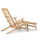 Carl Hansen and Son BM5565 Teak Deck Chair extended Deck Chair aus Teakholz im dänischen Design