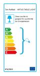 Energie-Effizienz-Label für die Tischleuchte ARTUS TABLE LIGHT von Tom Raffield