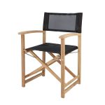 Moderner Regiestuhl für den Garten mit Bezug in schwarz URBAN von Jan Kurtz